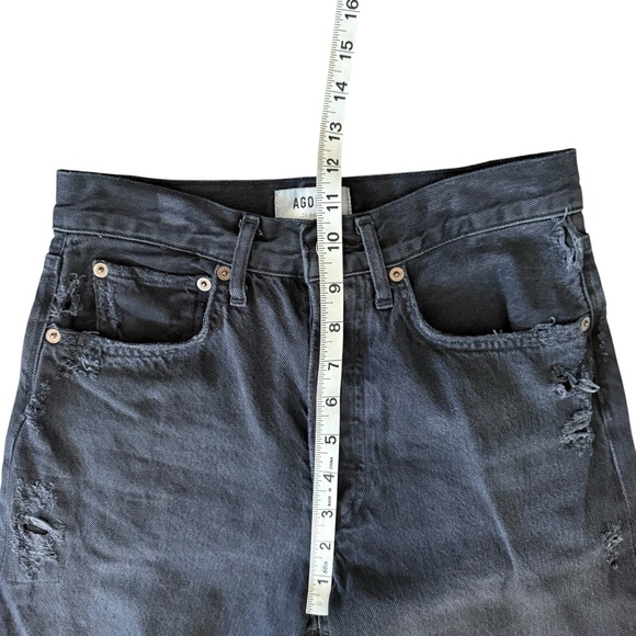 Agolde 90s Cropped Mid Rise Jeans (Black/Gray) Size 24 - Picture 9 of 13